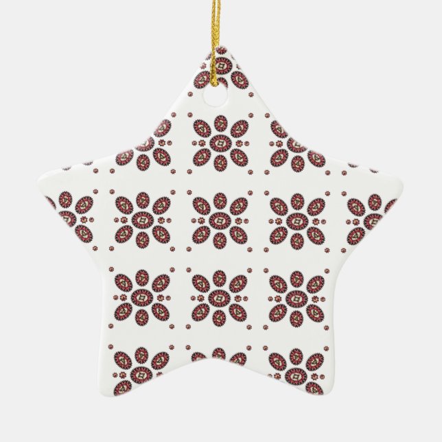 Mandala Flower Mönster Julgransprydnad Keramik (Framsidan)