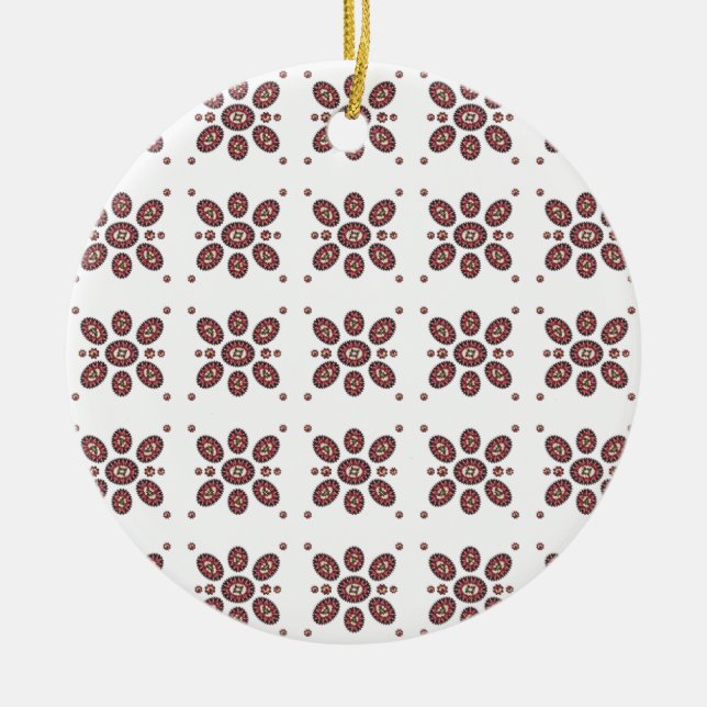 Mandala Flower Mönster Julgransprydnad Keramik (Framsidan)