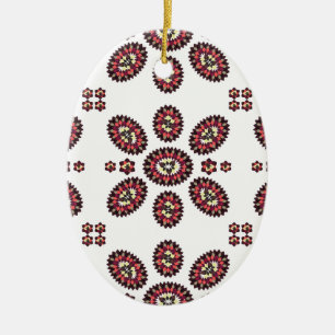 Mandala Flower Mönster Julgransprydnad Keramik