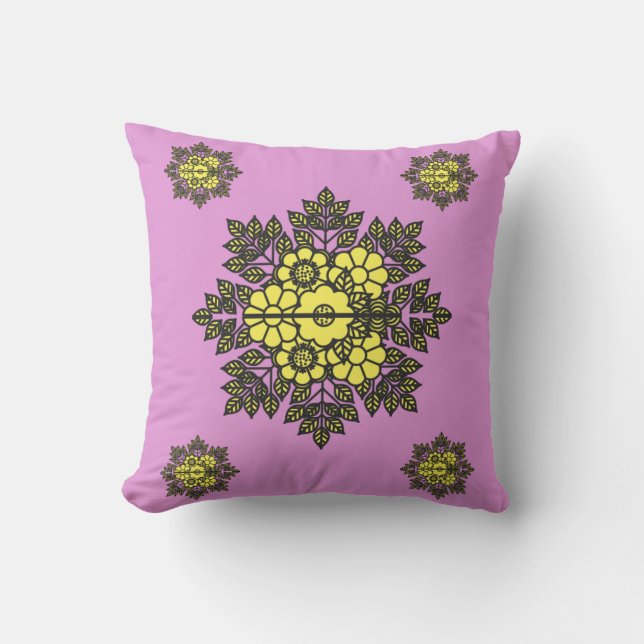 Mandala Flower Mönster Kudde (Framsida)