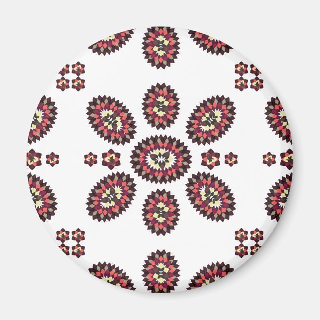 Mandala Flower Mönster Magnet (Framsidan)