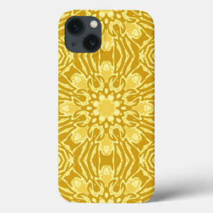 Mandala Flower Mönster - Mustard Guld och Gult