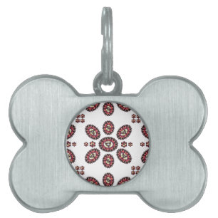 Mandala Flower Mönster Namnbricka Husdjur
