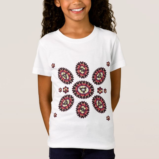 Mandala Flower Mönster T Shirt (Framsida)