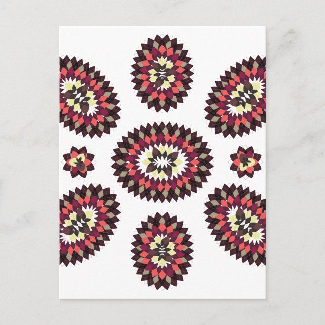 Mandala Flower Mönster Vykort (Framsida)