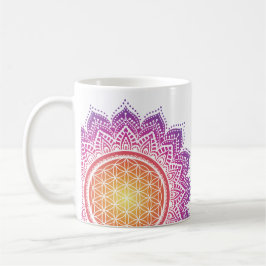 Mandala Flower of life sun rising Kaffemugg
