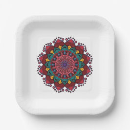 Mandala Flower Papprare Tallrikar