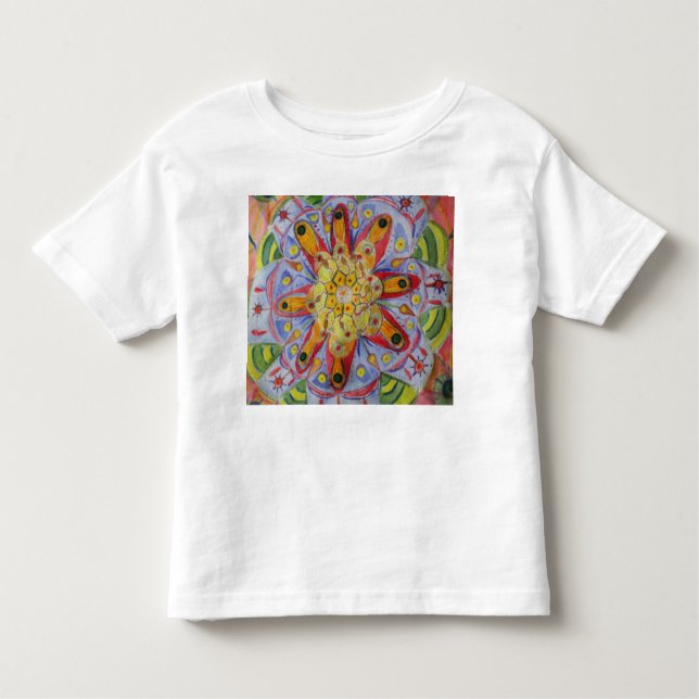 Mandala Flower Teckning Småbarn Bra Jersey T-Shirt (Framsida)