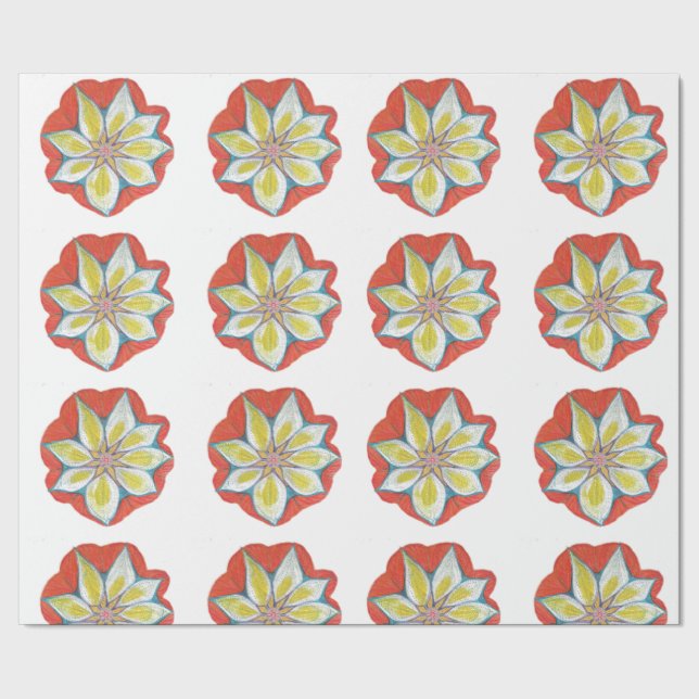 Mandala Flower Teckning Wrapping Papper Presentpapper (Seam)