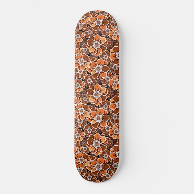 Mandala Flowers 2 Mini Skateboard Bräda 18,5 Cm (Framsida)