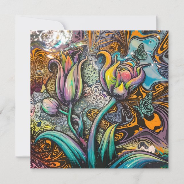 Mandala Flowers Inbjudningar (Framsida)