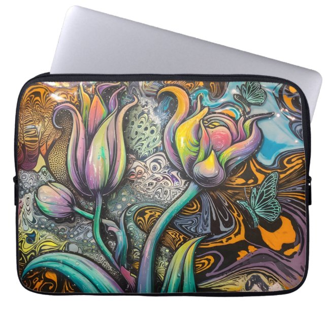 Mandala Flowers Laptop Fodral (Framsidan)