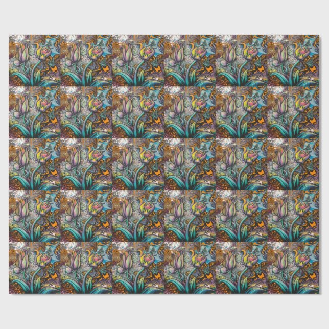 Mandala Flowers Presentpapper (Platt)