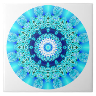 Mandala för blåttissnöre, abstrakt Aqua Kakelplatta
