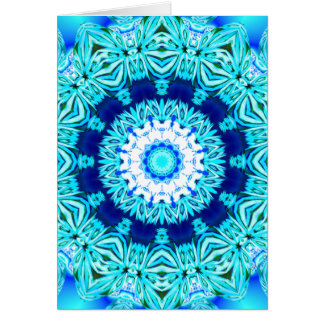 Mandala för blåttissnöre, abstrakt Cyan Hälsningskort