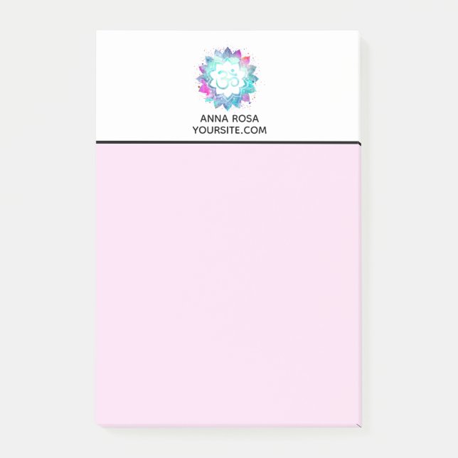 Mandala för blomma för lotusblomma för *~*Om Aum Post-it Block (Framsida)