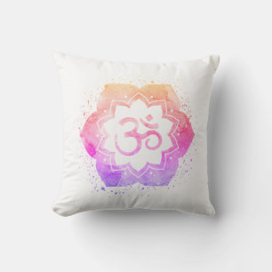 Mandala för blomma för lotusblomma för symbol f kudde