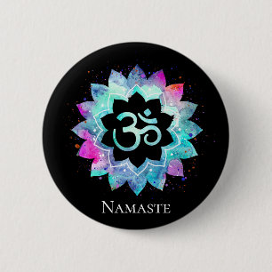 Mandala för vattenfärg för symbol för knapp