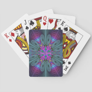 Mandala från mitten av färgkonst med Rosa Namn Casinokort