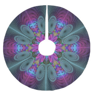Mandala från mitten färglös fyrkantig teckning med julgransmatta borstad polyester