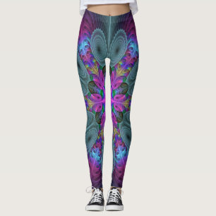 Mandala från mitten färglös fyrkantig teckning med leggings