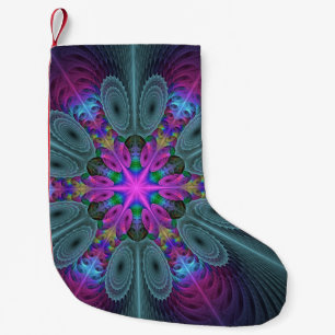 Mandala från mitten färglös fyrkantig teckning med liten julstrumpa