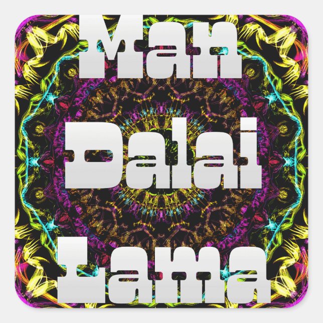 Mandala Fyrkantigt Klistermärke (Framsida)