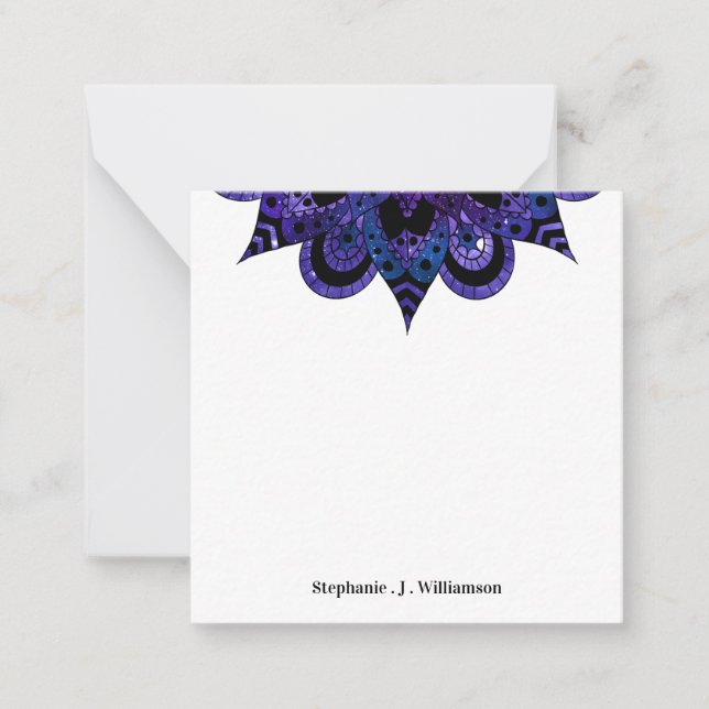 Mandala Galaxy Namn Notes Anteckningskort (Framsida)