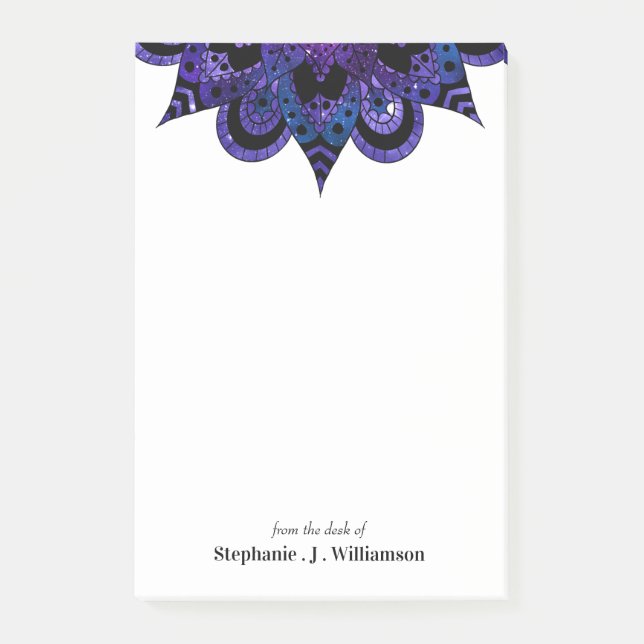 Mandala Galaxy Namn Post-it Notes Block (Framsida)