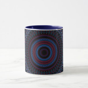 Mandala Geometric Circles Fractal Retro Hippie Mug Mugg