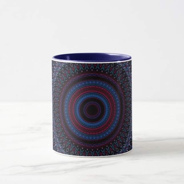 Mandala Geometric Circles Fractal Retro Hippie Mug Mugg (Center)