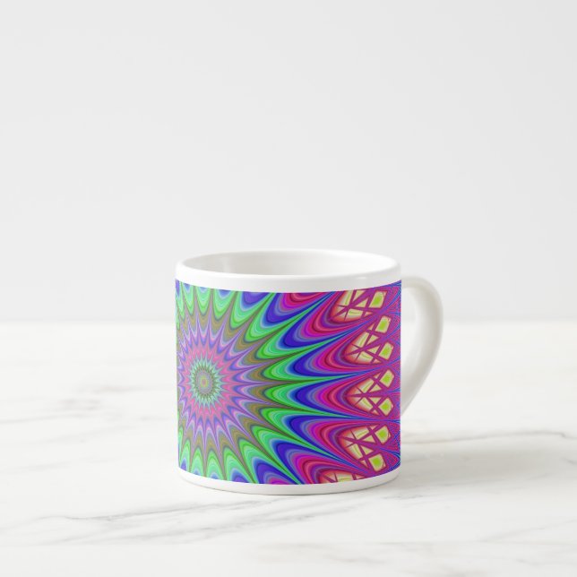 Mandala Geometric Psychedelic Retro Hippie Espressomugg (Framsida höger)