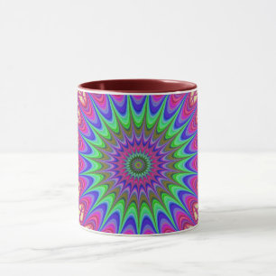 Mandala Geometric Psychedelic Retro Hippie Mugg