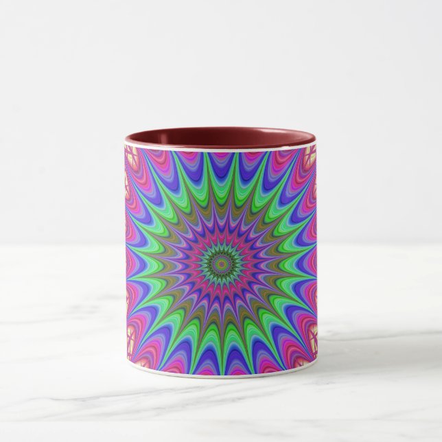 Mandala Geometric Psychedelic Retro Hippie Mugg (Center)