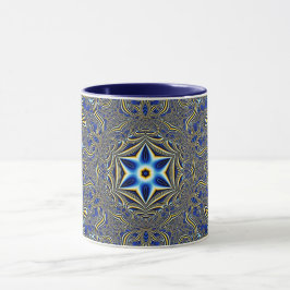 Mandala Geometric Rosette Fractal Retro Hippie Mug Mugg