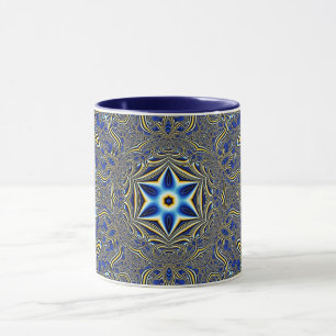 Mandala Geometric Rosette Fractal Retro Hippie Mug Mugg
