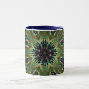 Mandala Geometric Rosette Fractal Retro Hippie Mug Mugg