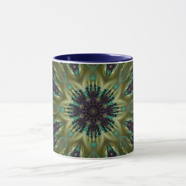 Mandala Geometric Rosette Fractal Retro Hippie Mug Mugg (Center)