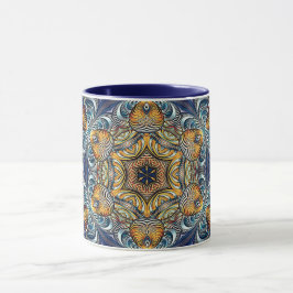 Mandala Geometric Rosette Fractal Retro Hippie Mug Mugg