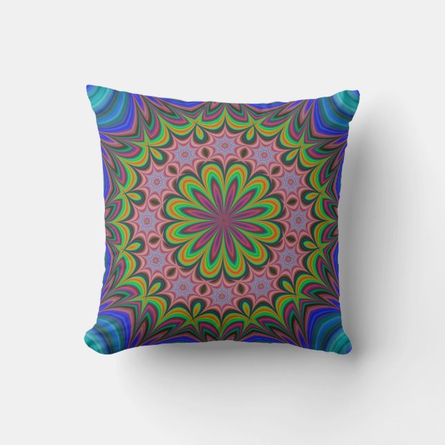 Mandala Geometric Rosette Retro Hippie Kudde (Framsida)