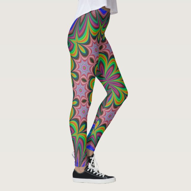 Mandala Geometric Rosette Retro Hippie Leggings (Höger)