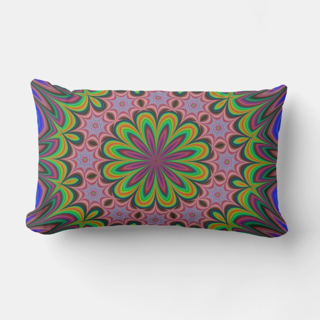 Mandala Geometric Rosette Retro Hippie Lumbarkudde (Framsida)