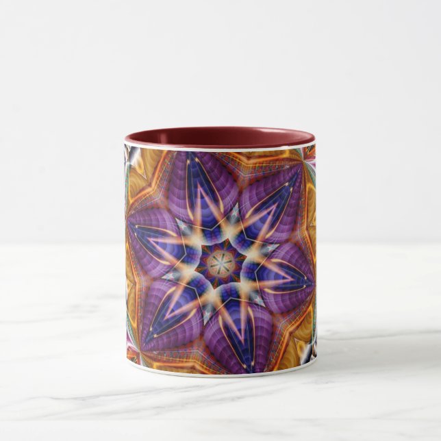 Mandala Geometric Rosette Retro Hippie Mugg (Center)