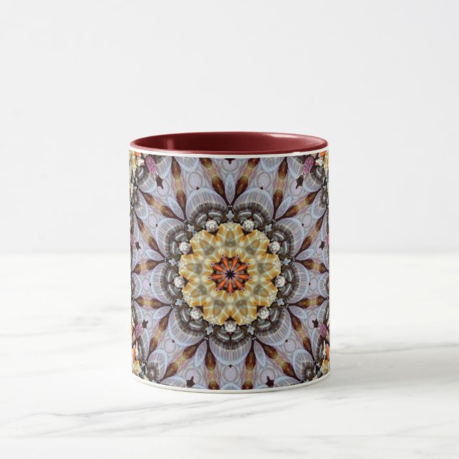 Mandala Geometric Rosette Retro Hippie Mugg (Center)