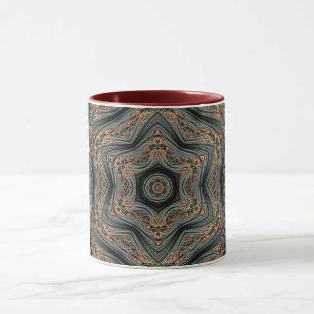 Mandala Geometric Rosette Retro Hippie Mugg (Center)