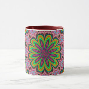Mandala Geometric Rosette Retro Hippie Mugg