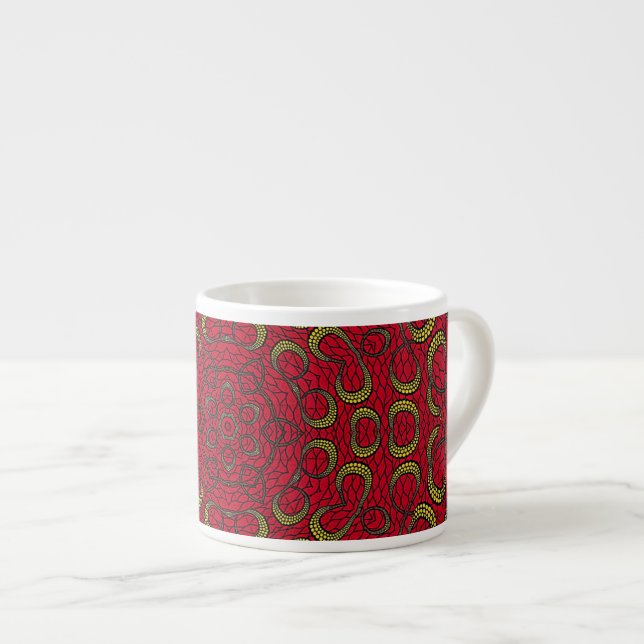 Mandala Geometric Rosette Retro Hippie Mugg Espressomugg (Framsida höger)