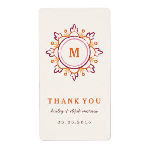 Mandala Gift Märkre Label - Tangerine Fraktsedel