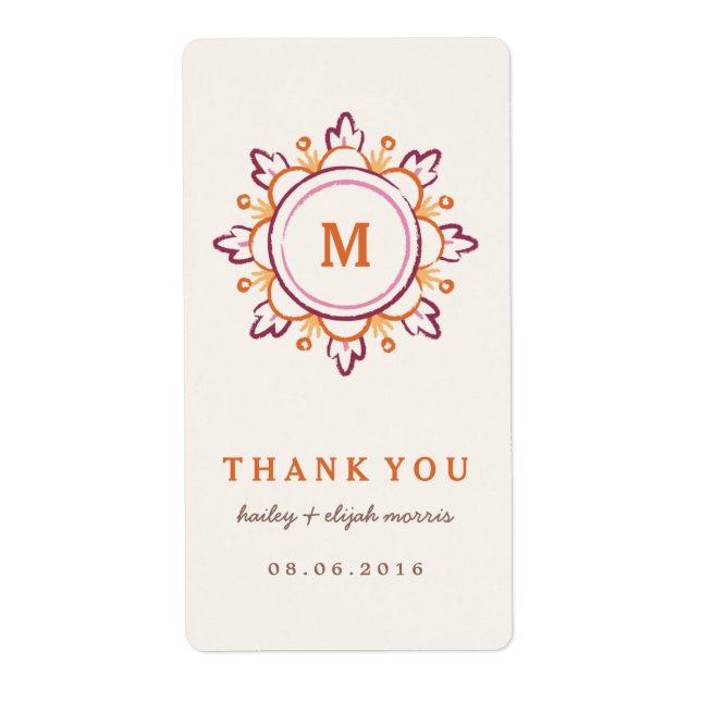 Mandala Gift Märkre Label - Tangerine Fraktsedel (Framsidan)
