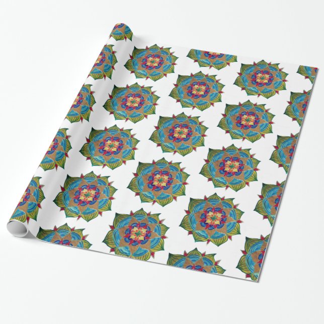 Mandala Glossy Wrapping Papper Presentpapper (Utrullad)
